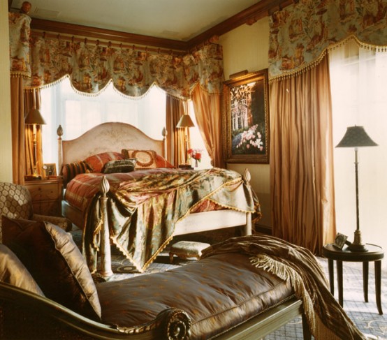 Warm Bedrooms Design in Old School Style by Maura Taft
