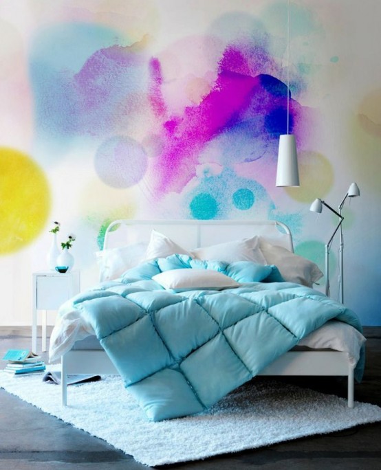 Making A Statement With Colors: 27 Watercolor Walls Ideas