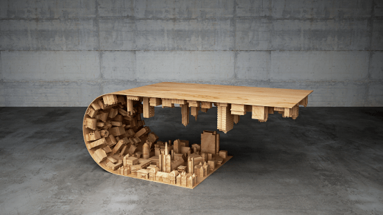 Wave City Coffee Table Inspired By The Movie Inception