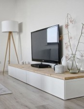 Short IKEA Besta storage unit in a living room