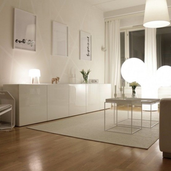 White IKEA Besta on a floor