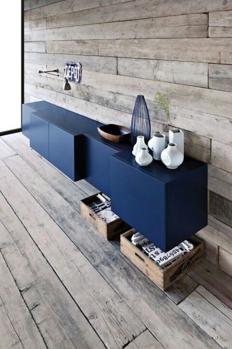 Creative blue IKEA Besta hanging storage