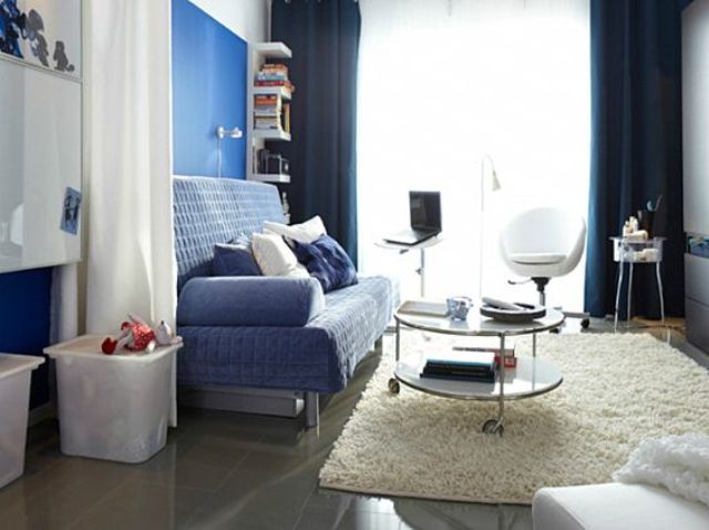 wheeled white Strind for a compact living space