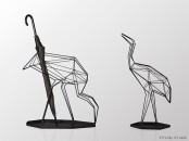 Whimsy Deer And Crane Umbrella Stands With Origami Like Silhouettes