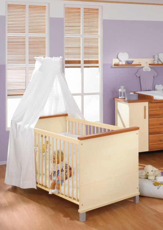 White And Wood Baby Nursery Furniture Sets By Paidi