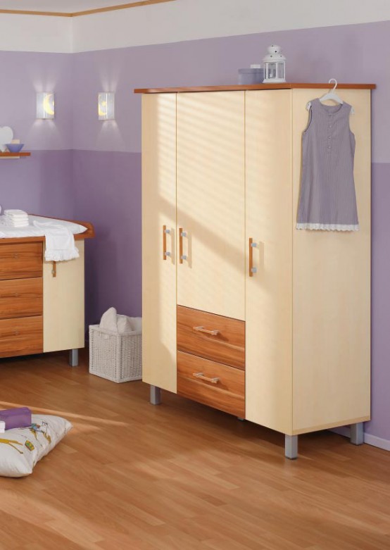 White And Wood Baby Nursery Furniture Sets By Paidi