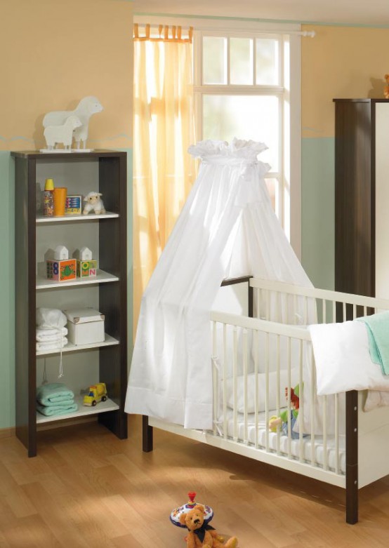 White And Wood Baby Nursery Furniture Sets By Paidi