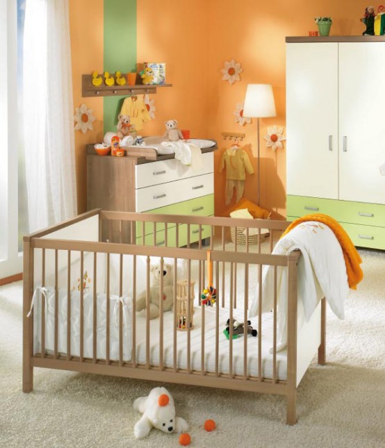White And Wood Baby Nursery Furniture Sets By Paidi