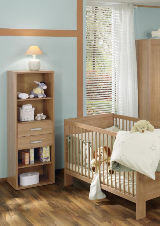 White And Wood Baby Nursery Furniture Sets By Paidi