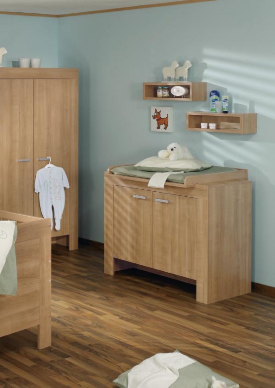 White And Wood Baby Nursery Furniture Sets By Paidi