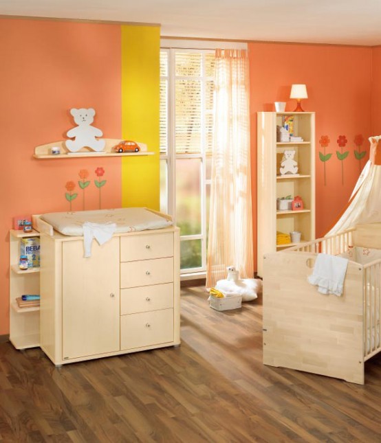 White And Wood Baby Nursery Furniture Sets By Paidi