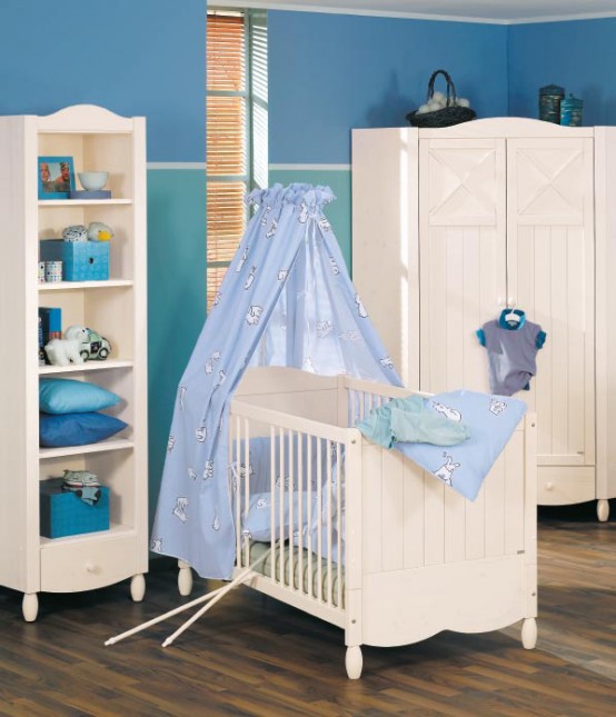 White And Wood Baby Nursery Furniture Sets By Paidi