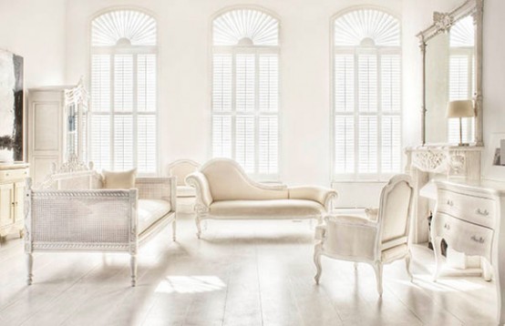 White-Beige Interior Design with French Furniture