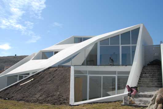 White House In The Mountain Slope In Chihuahua