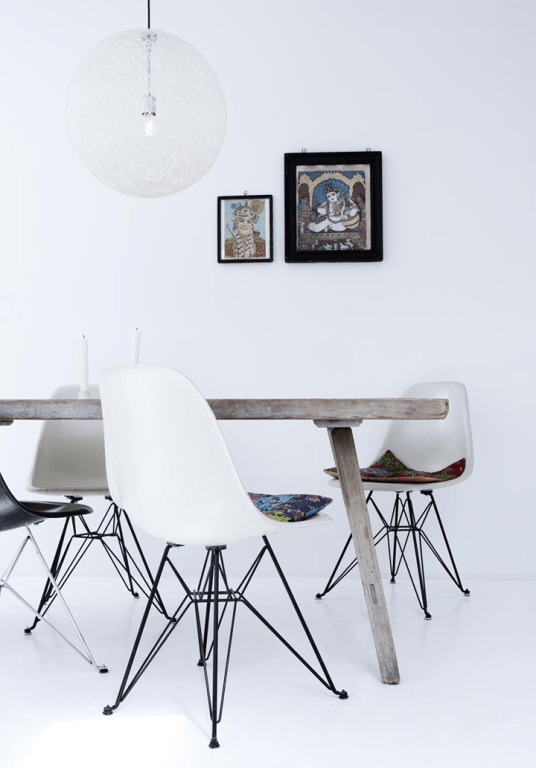 White Minimalist House With Indian Accessories