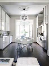 White On White Kitchen Dining Room