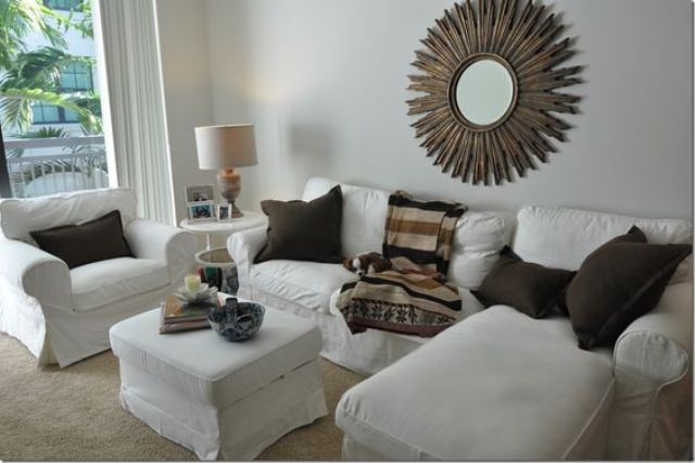 white sectional sofa for a modern living room