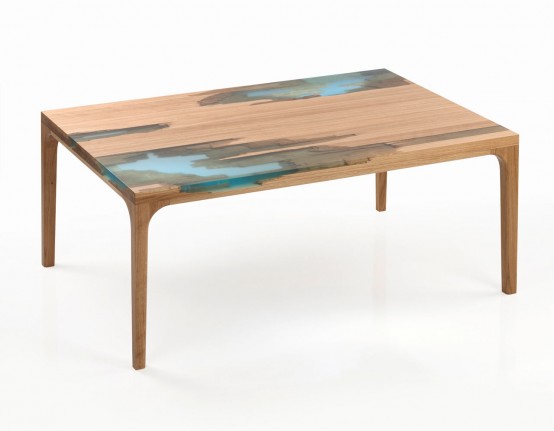 Wood And Resin Furniture Inspired By Self-Healing Trees