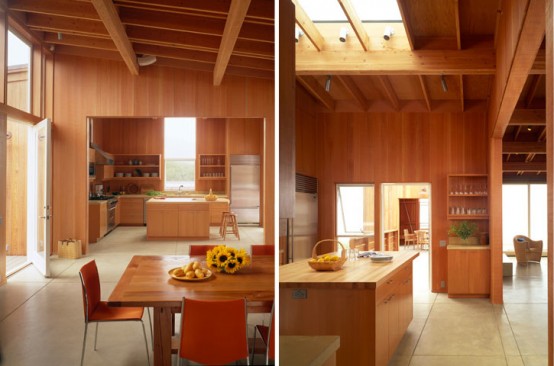 Beach House Made of Wood and Surrounded by Desks