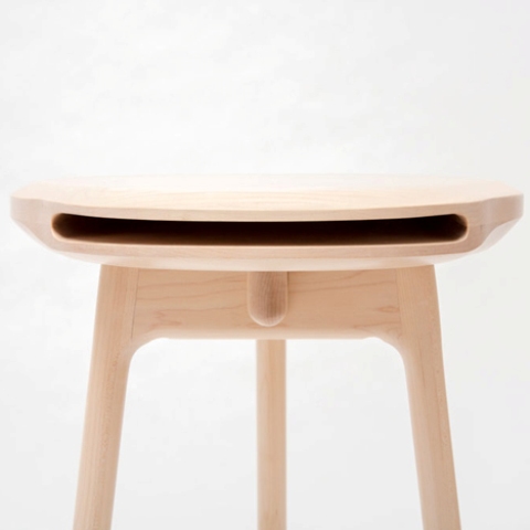 Wooden Stool With A Gaping Mouth For A Magazine