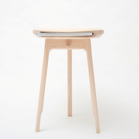 Wooden Stool With A Gaping Mouth For A Magazine