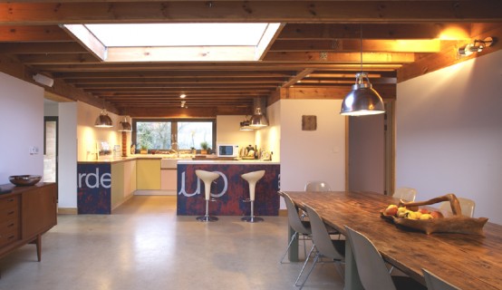 wooden weekend retreat dining room