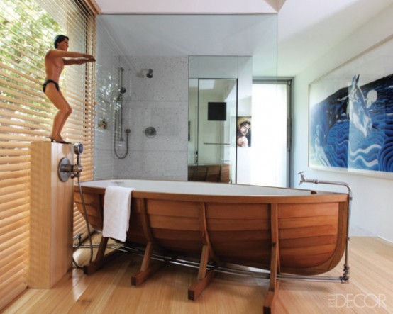 Work Of Art Bathroom With An Unusual Bathtub