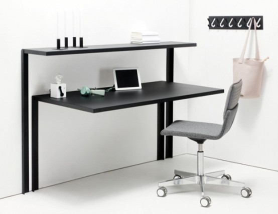 Really Practical Working Desk And Shelving System For Tight Spaces