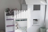 you can turn the loft bed into a beautiful all-white castle